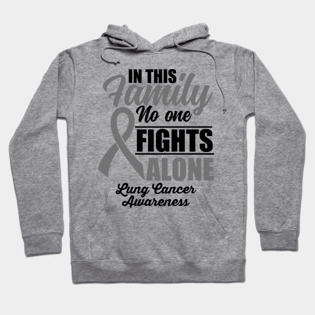 No One Fights Alone Lung Cancer Awareness Hoodie by JB.Collection